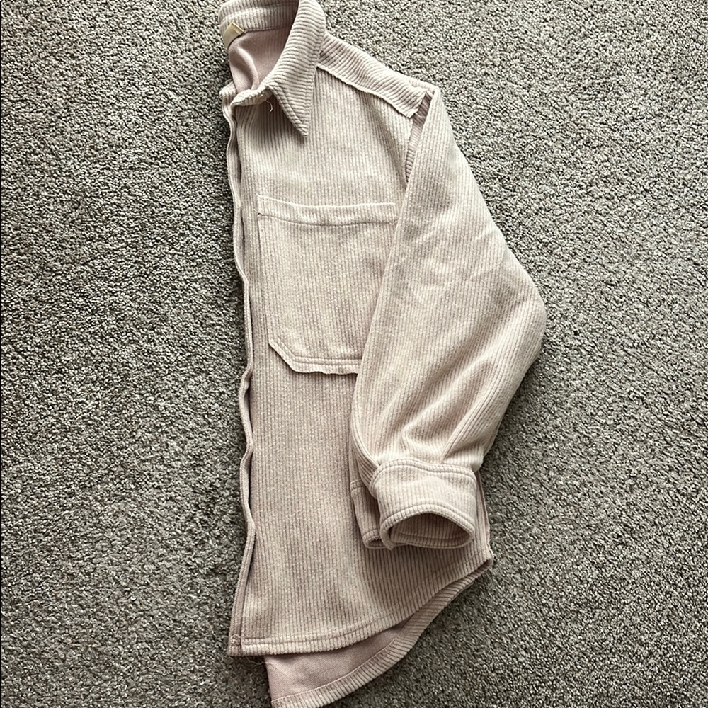 Altar’d State Pink Ribbed Button Down